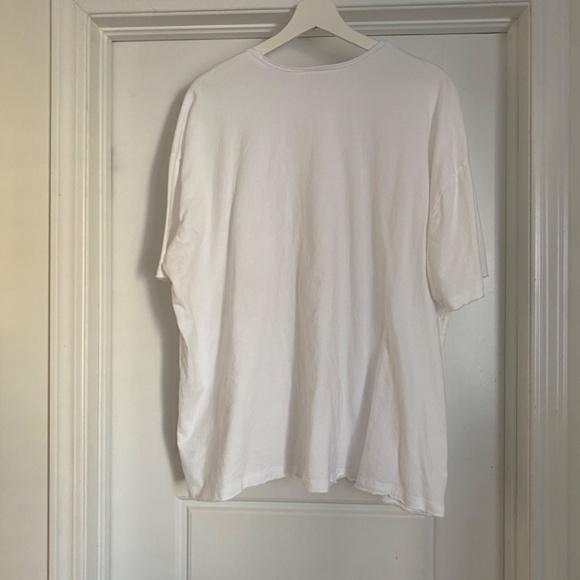 Zenana White Oversized Round Neck Short Sleeve Women Medium 100% Cotton - Picture 2 of 3